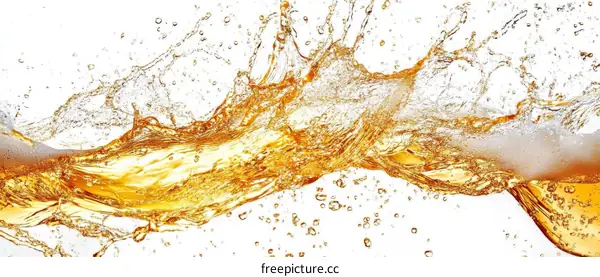 Golden Liquid Splashing in Motion