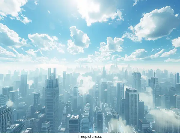 Futuristic Cityscape with Skyscrapers