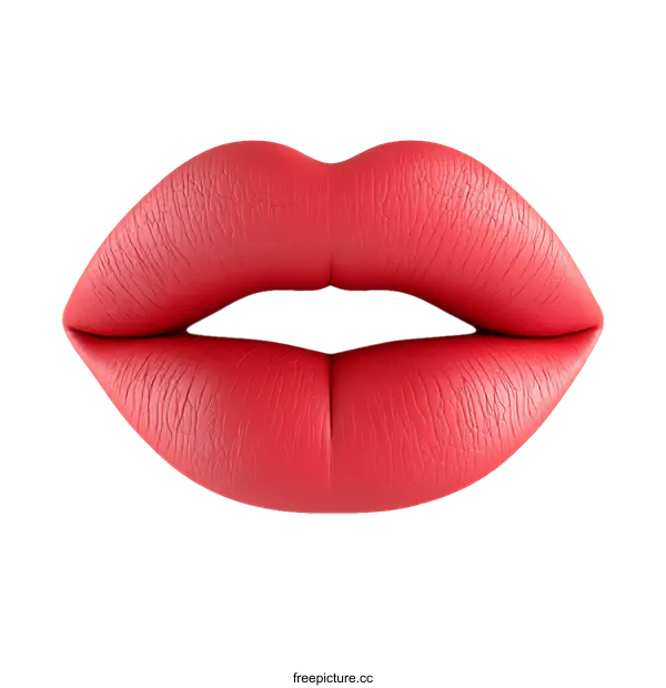 [Transparent Background PNG]3D Red Lips Illustration for Beauty Products
