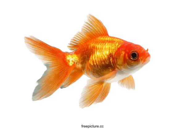 [Transparent Background PNG]Goldfish in Profile with Abstract Background