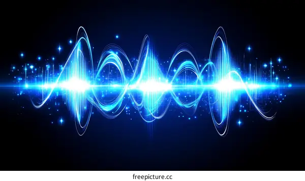 Abstract Blue Sound Wave Illustration