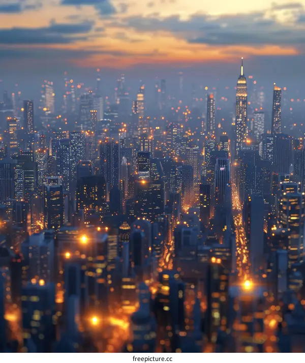 city lights at night