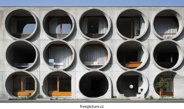 Unique Circular Apartment Building Facade