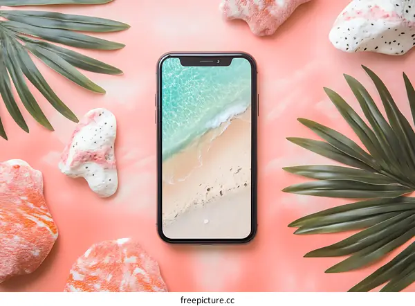 Beach Background On Phone With Summer Theme