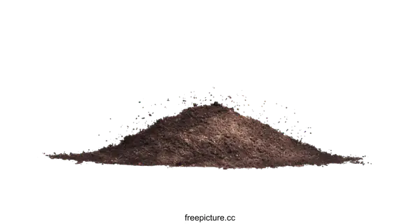 [Transparent Background PNG]Pile of Brown Soil Isolated on White Background