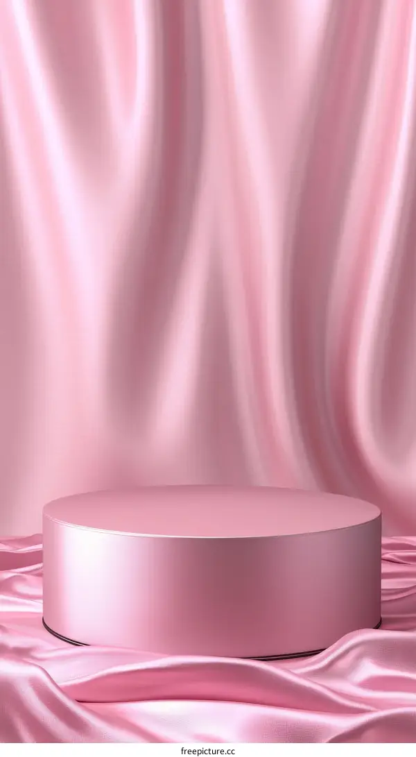 Pink Satin Fabric Display Podium