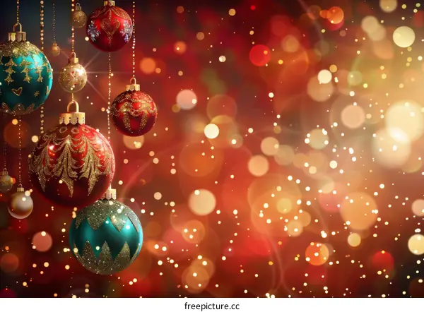 Festive Christmas Decorations: Red, Green, and Gold