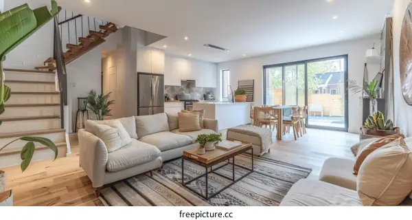 Modern Living Room With Natural Elements and Scandinavian Design