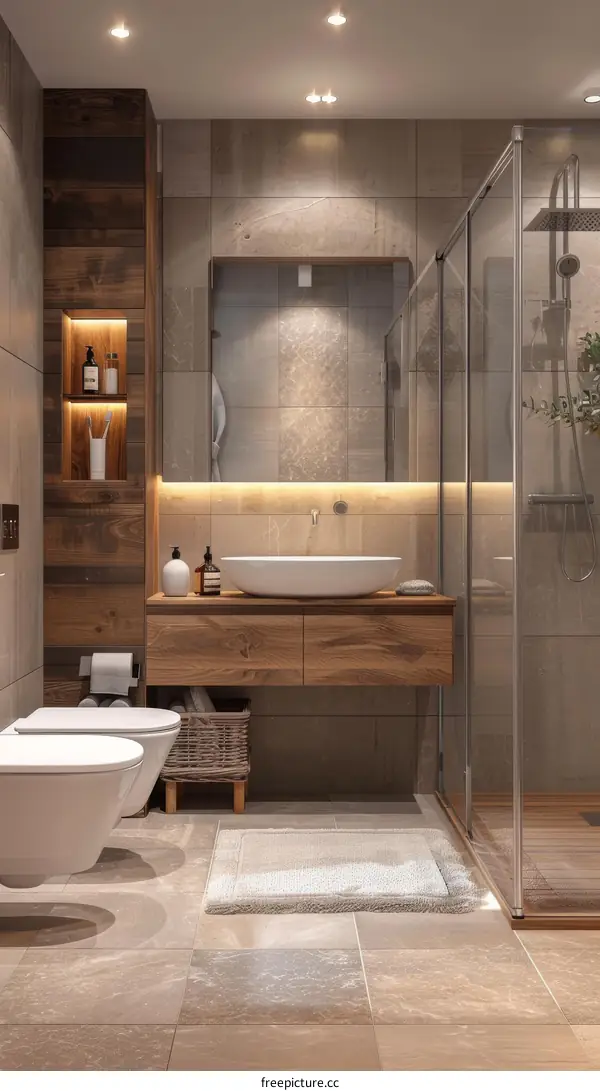 Modern Wooden Bathroom Interior Design