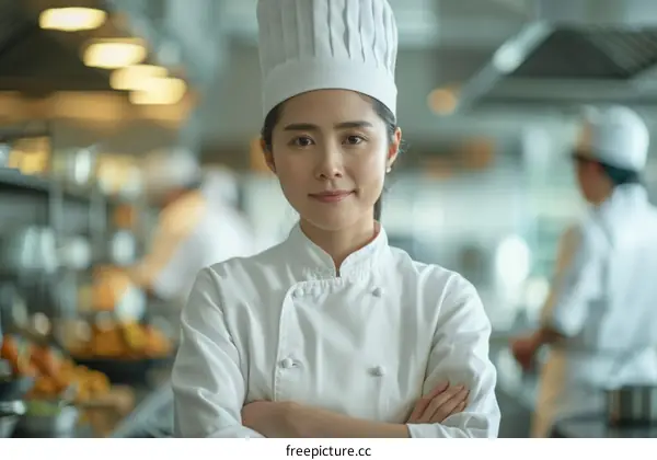 Portrait of a confident female chef in a commercial kitchen