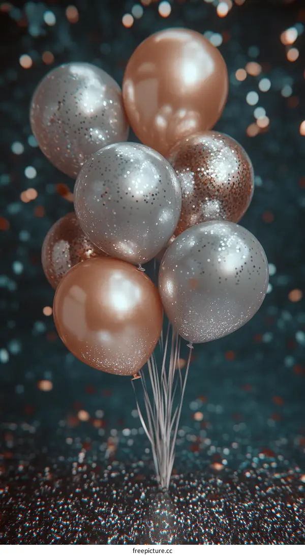 Bunch of Festive Glitter Balloons