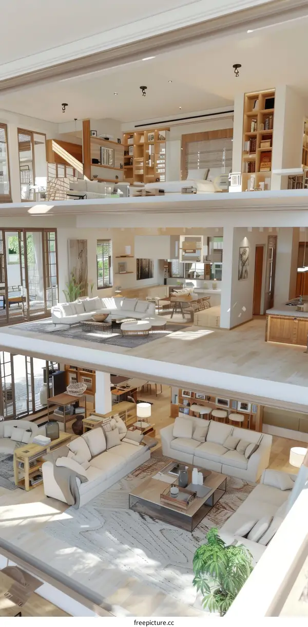 Interior Design Effect Picture of Luxurious Duplex Residence