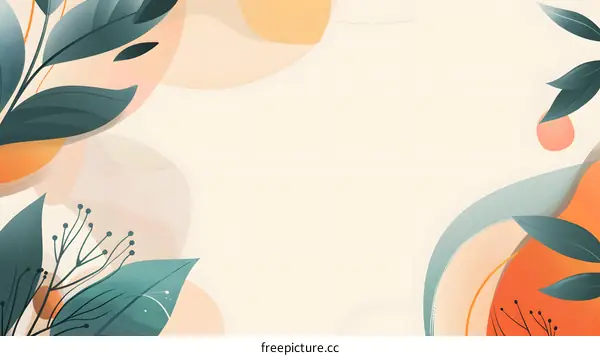 Abstract Watercolor Floral Background With Copy Space