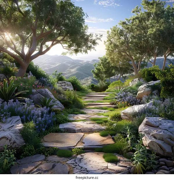 Mystical Path Through a Fantasy Forest