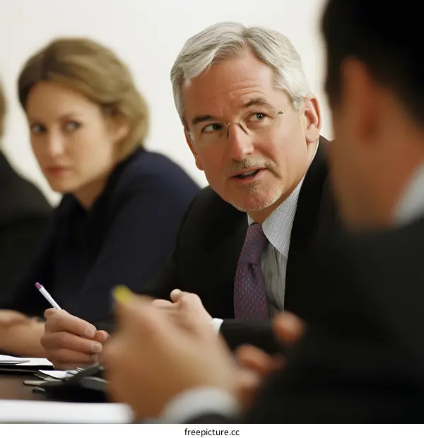 Businessman Giving a Presentation to Colleagues in a Meeting
