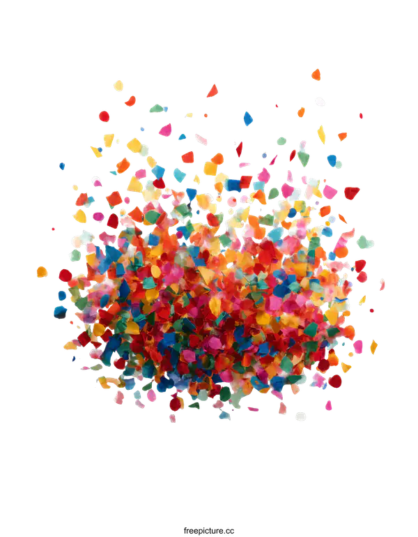 [Transparent Background PNG]Colorful Confetti Celebration Background