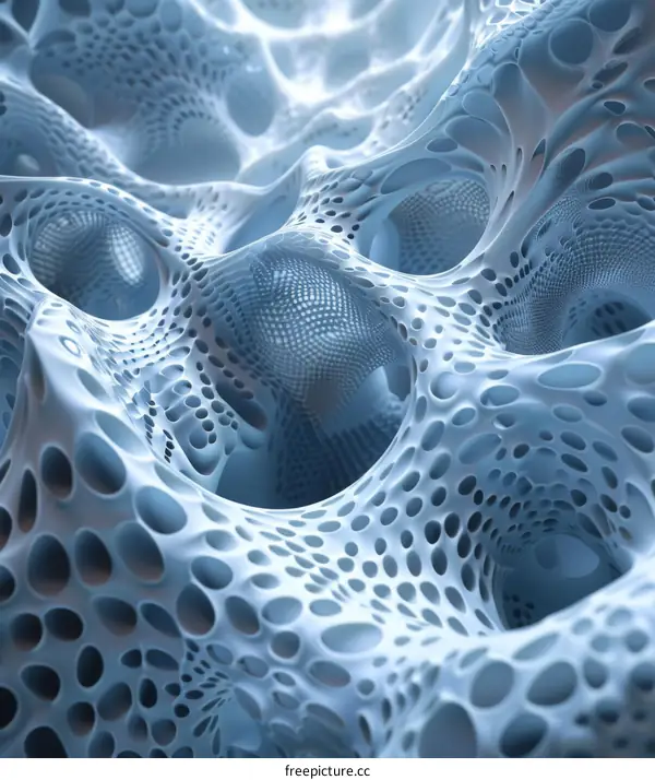 Abstract Blue Organic Structure: Coral Reef or Bone?