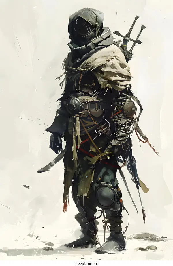 Fantasy Character Illustration in a Futuristic Setting