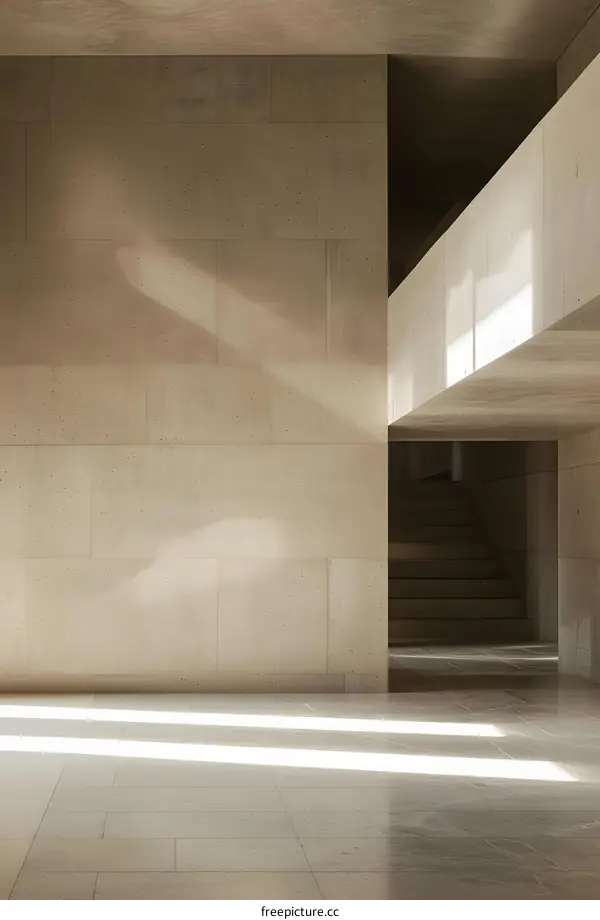 Modern Minimalist Concrete Stairwell Design