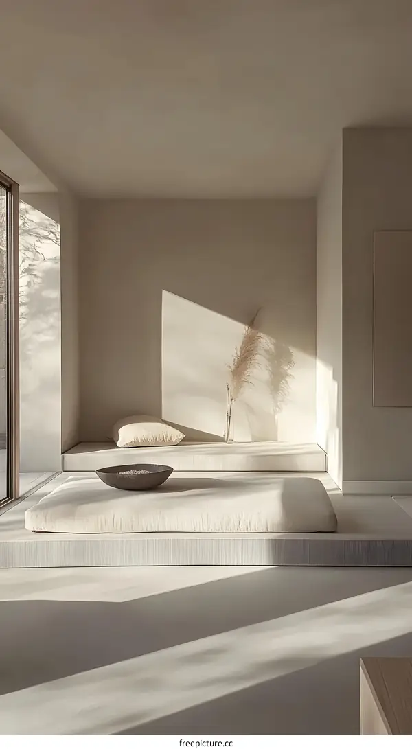 Minimalist Interior Design with Light and Shadow