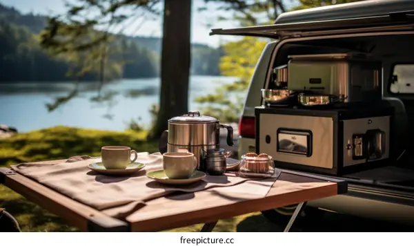 Lakeside Camping Breakfast: Enjoying a Tranquil Morning at the Lake