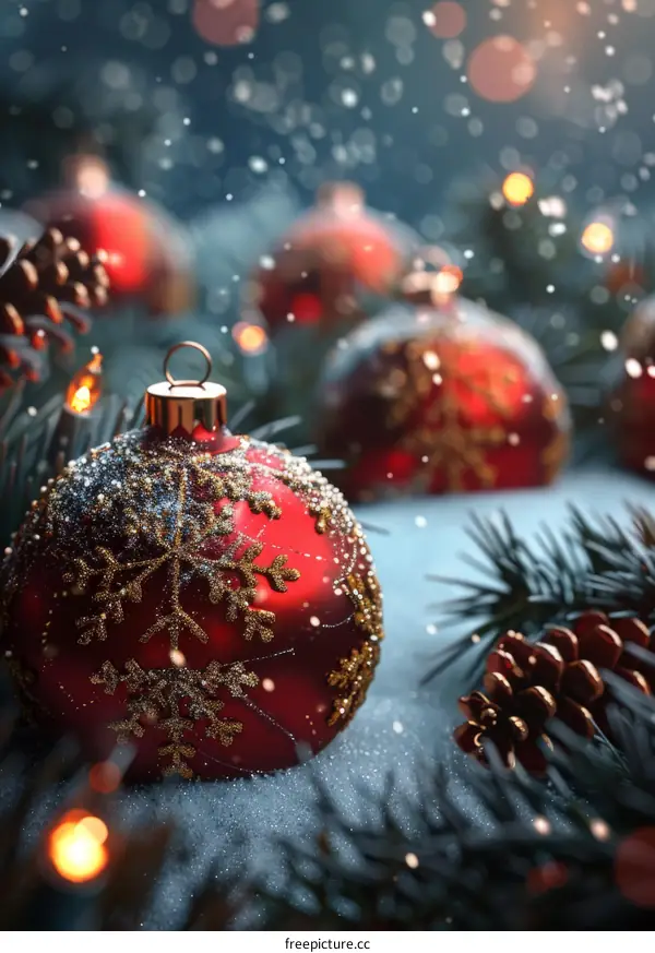 Christmas Festive Decorations with Snowflakes