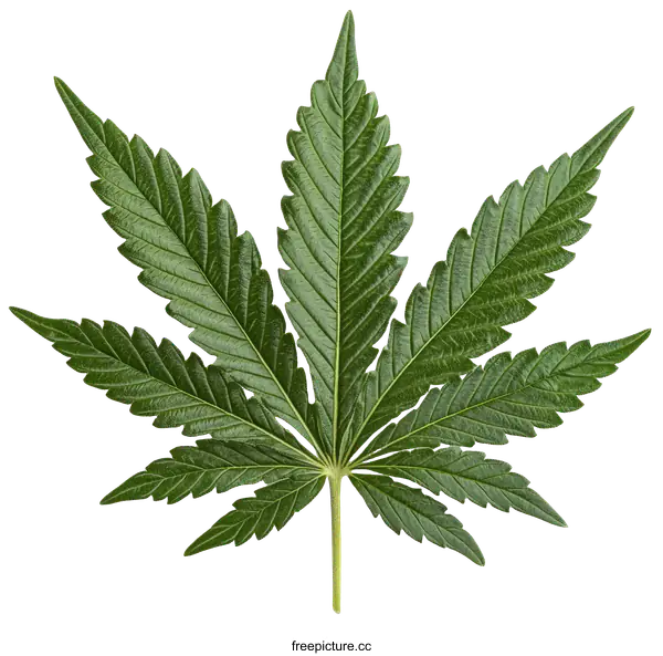 [Transparent Background PNG]Close up of a Cannabis Leaf