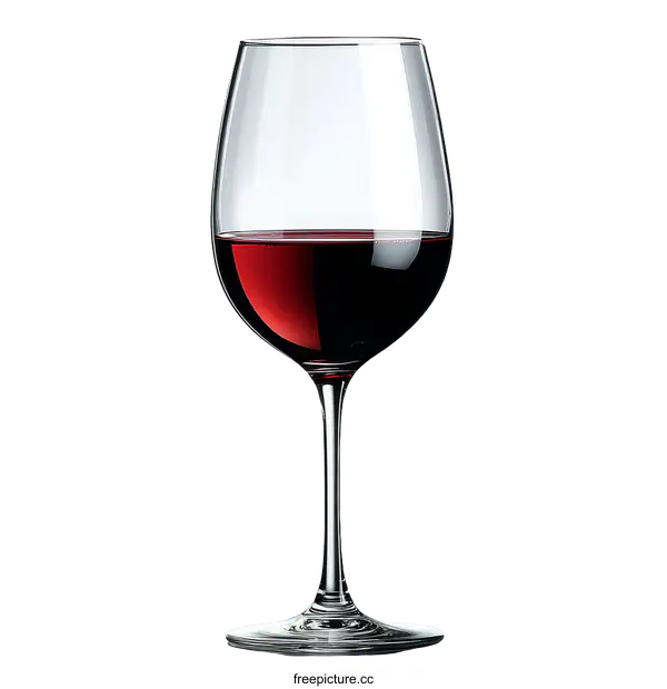 [Transparent Background PNG]Elegant Red Wine Glass with Wine
