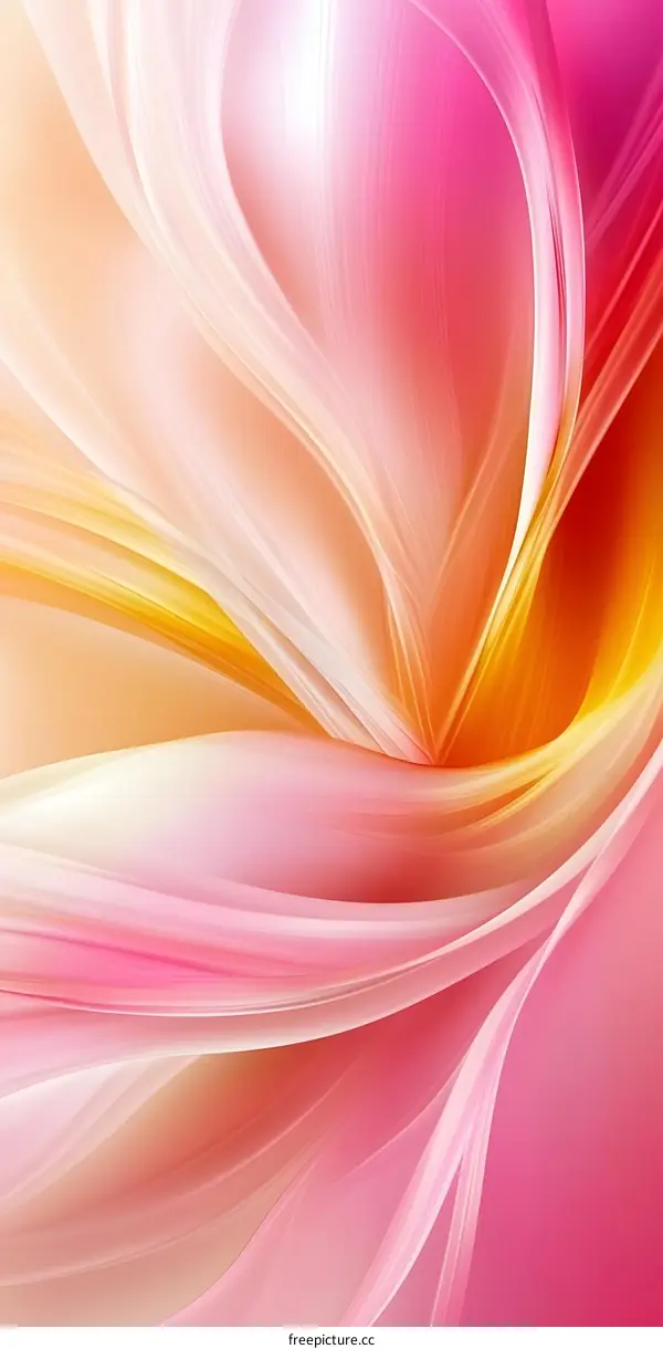 Abstract Pink and Yellow Swirls Background