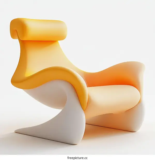 Modernist Yellow Armchair Design