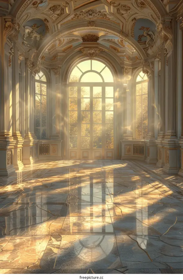 Golden Palace Hall Interior Illustratio