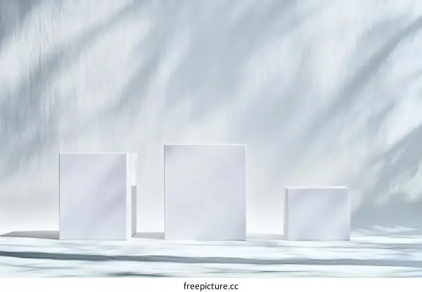 White Display Podiums with Natural Light