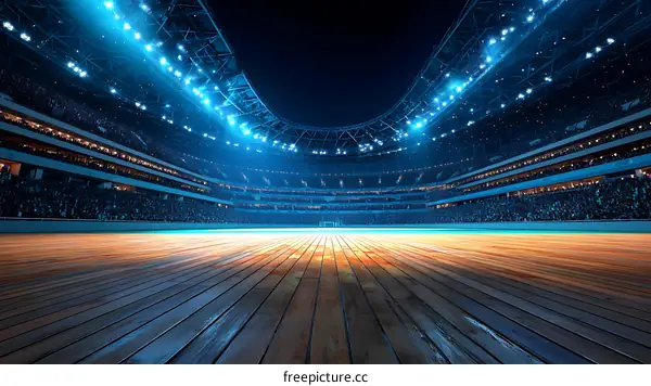 Night Arena with Crowded Spectators