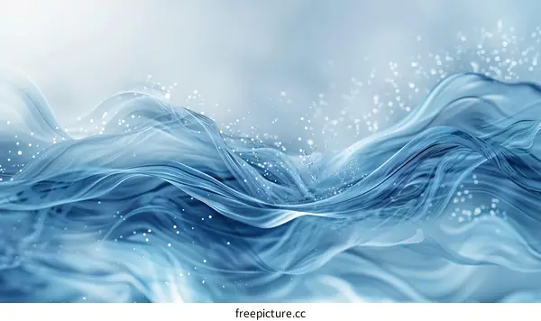 Blue abstract background with smooth liquid wave and glowing light