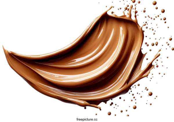 [Transparent Background PNG]Chocolate Splash Liquid Art Design