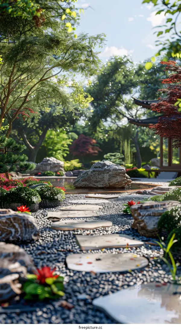 Zen Garden Path with Stepping Stones