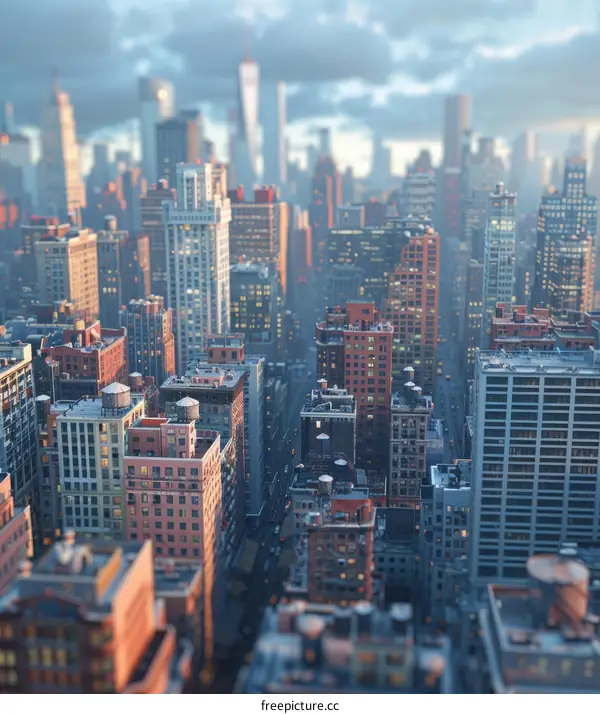 Towering Skyscrapers and Bustling City Streets