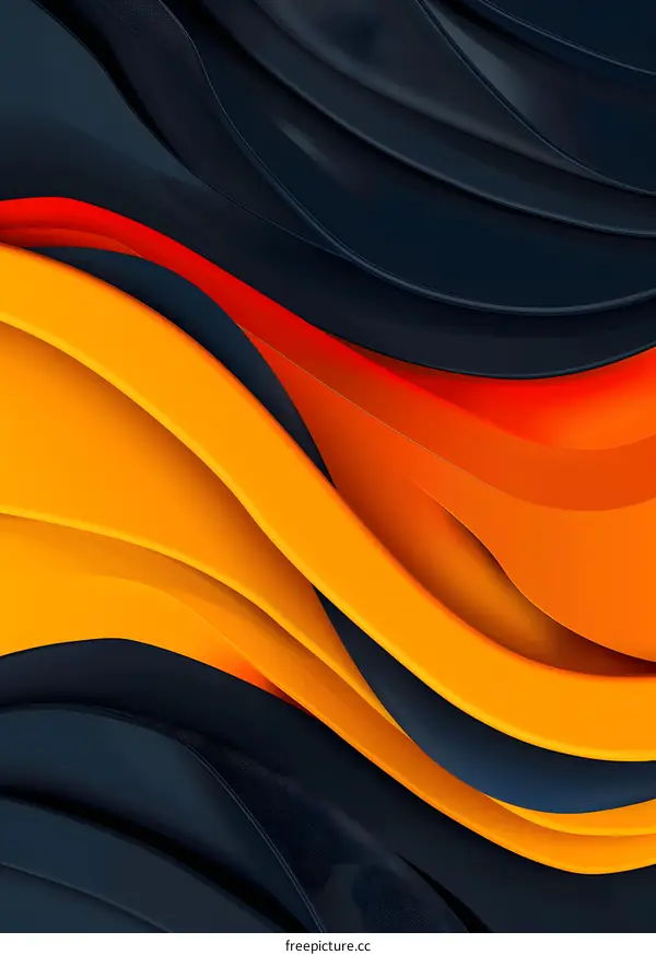 Abstract Background With Orange And Blue Curved Shapes