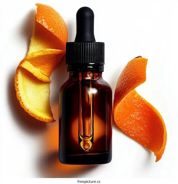 Orange Peel Essential Oil Dropper Bottle