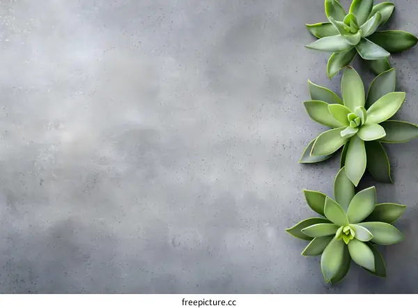 Succulents on Grey Background