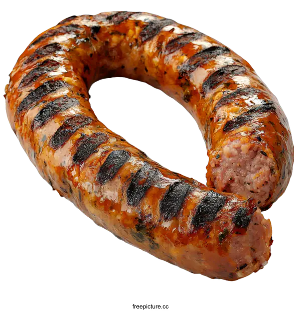 [Transparent Background PNG]Grilled Sausage Close-up Photography