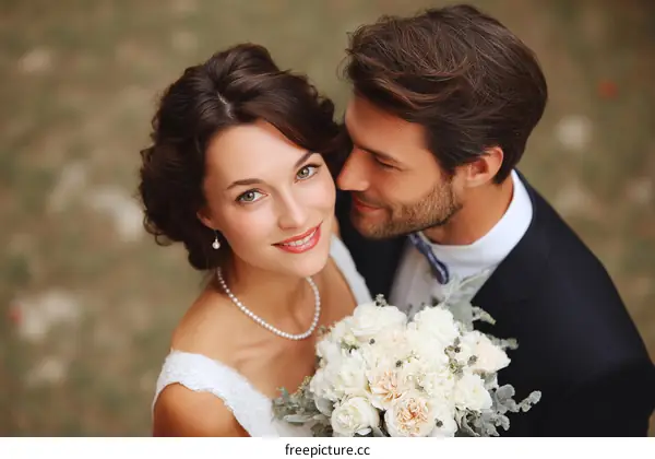 Couple in love at wedding ceremony