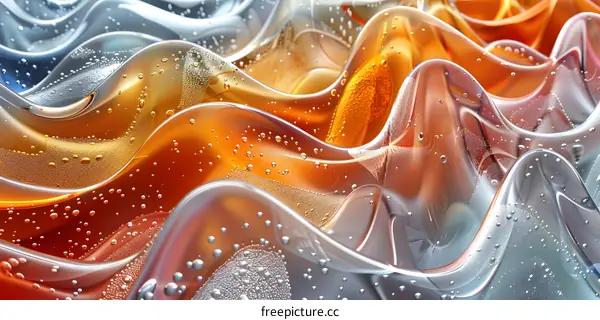 Abstract 3D Rendering of Glass Waves
