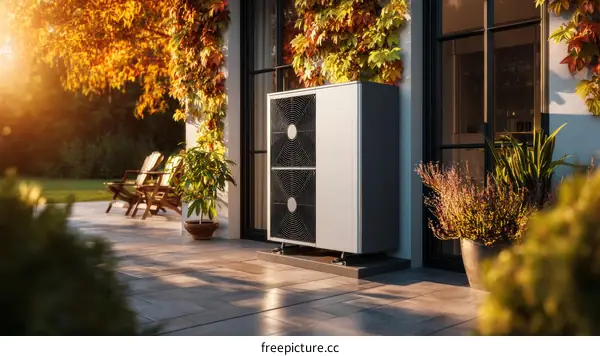 Modern Outdoor Solar Heating Unit Installation