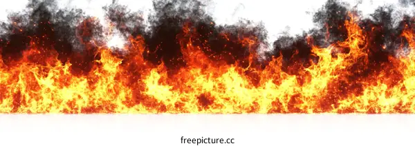 Fiery Flames Against a White Background