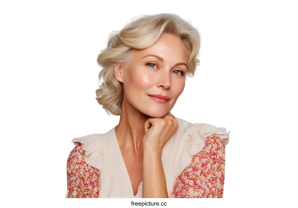 [Transparent Background PNG]Mature Woman with Elegant Style Portrait