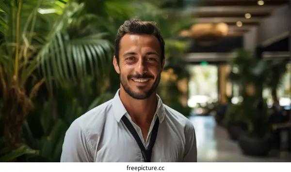 Confident Businessman In Modern Office Environment