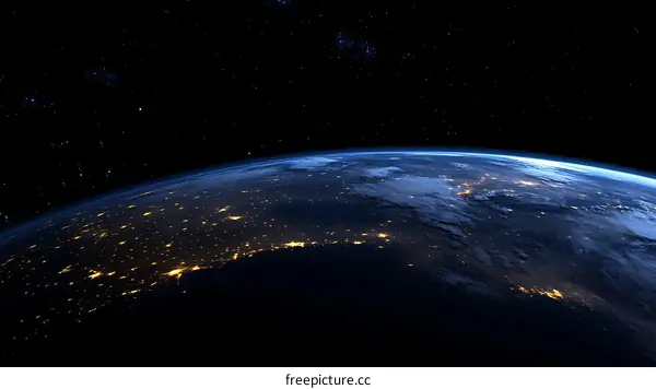 Night Earth From Space Stunning View