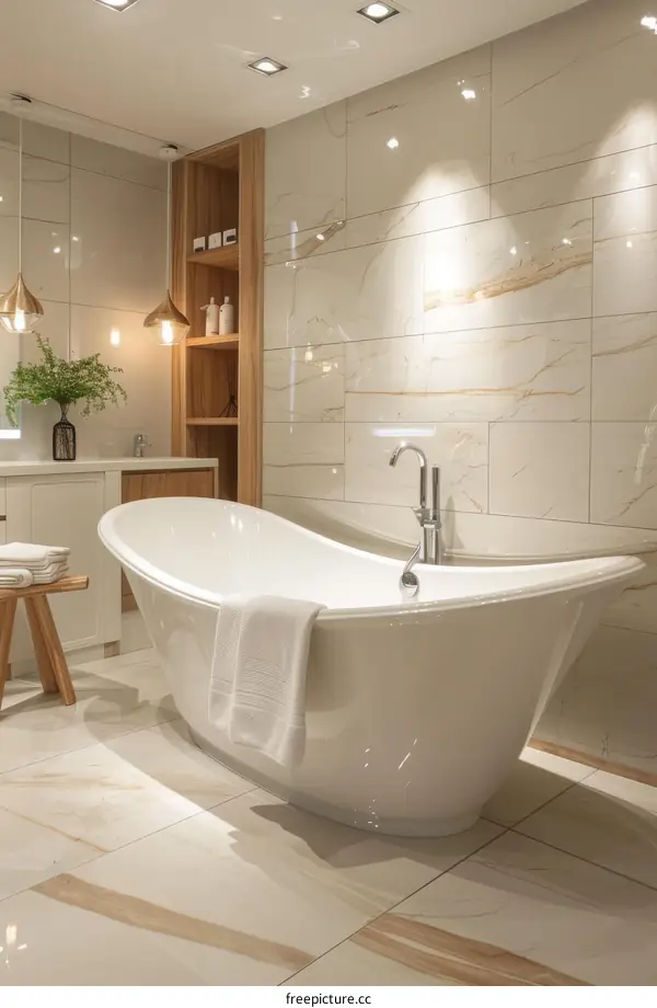 Modern Elegant Luxury Bathroom with Bathtub