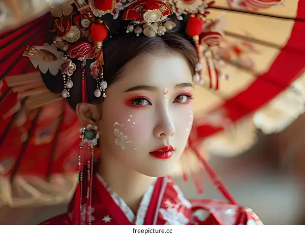 Portrait of a Woman in Traditional Chinese Clothing
